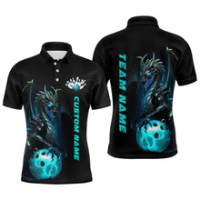 Load image into Gallery viewer, Custom Men Bowling Polo Shirts Blue Dragon Bowling Team Jerseys Bowling League Shirts Outfits IPHW5351
