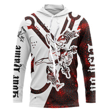 Load image into Gallery viewer, Fish hook skull reaper red camo fish on sun protection performance custom long sleeve fishing jerseys NQS3568