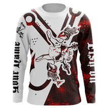 Load image into Gallery viewer, Fish hook skull reaper red camo fish on sun protection performance custom long sleeve fishing jerseys NQS3568