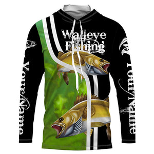 Walleye fishing Custom sun protection long sleeve fishing shirts for men women, Walleye fishing jersey NQS4122