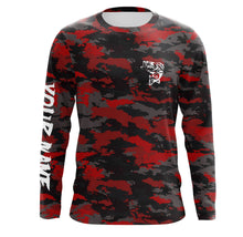 Load image into Gallery viewer, Bass fishing Red camouflage Custom fishing Shirts jersey - Custom camo fishing apparel NQS3212