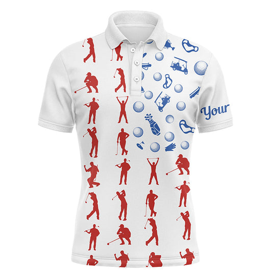 American flag golf icons mens golf polo shirts custom mens patriotic polo shirts, golfing gifts NQS6394