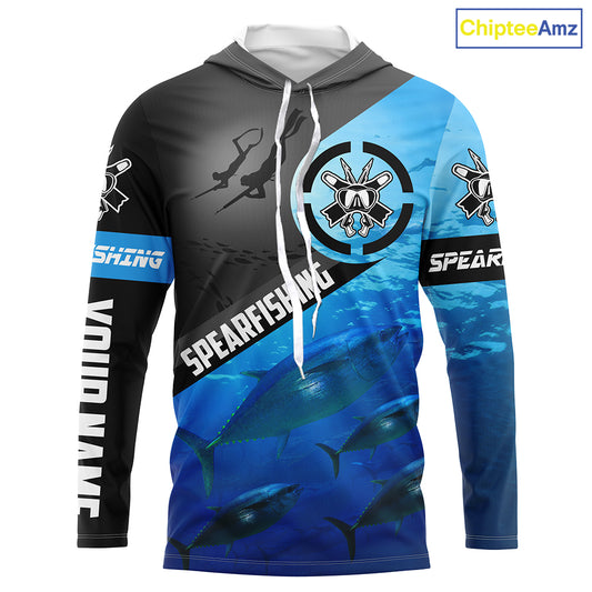 Tuna blue water spearfishing Custom Name UV protection UPF 30+ fishing jersey, custom fishing apparel NQS3070