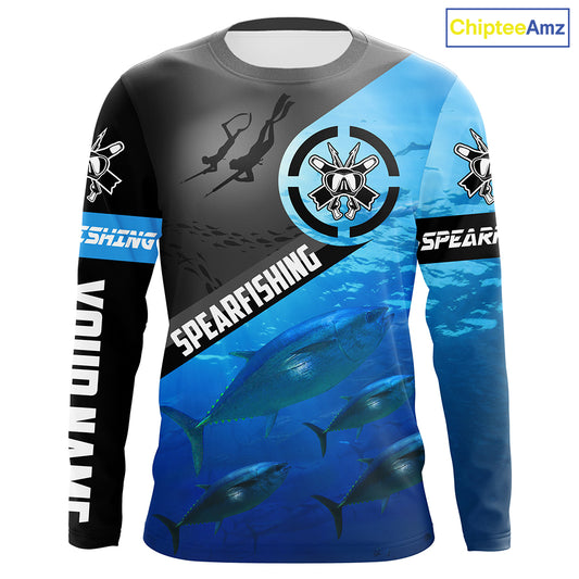Tuna blue water spearfishing Custom Name UV protection UPF 30+ fishing jersey, custom fishing apparel NQS3070