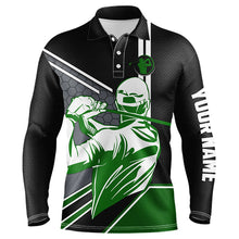 Load image into Gallery viewer, Black Mens golf polo shirt custom name golfing gifts, personalized best mens golf wear NQS4391