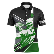 Load image into Gallery viewer, Black Mens golf polo shirt custom name golfing gifts, personalized best mens golf wear NQS4391
