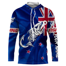 Load image into Gallery viewer, Customized New Zealand long sleeve fishing shirts New Zealand Flag Fish hook skull performance shirts NQS3328