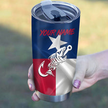 Load image into Gallery viewer, 1pc Texas fishing tumbler Custom name Stainless Steel Tumbler Cup - Personalized fishing gifts NQS3334