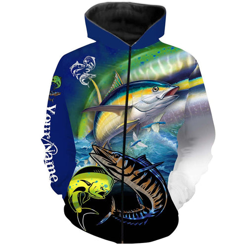 Mahi-mahi, Wahoo, Tuna Customize Name All Over Printed Shirts For Men And Women Personalized Fishing Gift NQS233