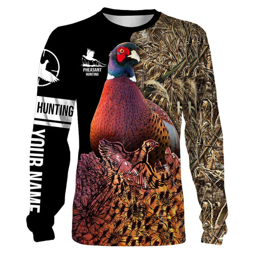Pheasant Hunting Camo Customize Name 3D All Over Printed Shirts Personalized Hunting gift For Adult And Kid NQS631