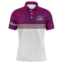 Load image into Gallery viewer, Pink and white Mens golf polo shirts custom name golf shirts for men, personalized golf gifts NQS6451