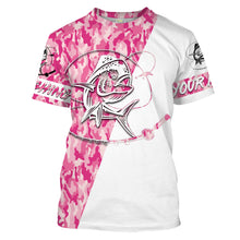 Load image into Gallery viewer, Mahi mahi fishing Pink girl camo Customize Name All Over Printed Shirts for women fishing NQS1712