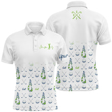 Load image into Gallery viewer, Mens golf polo shirt custom golf clubs pattern white golf tops for men, golf gifts for dad NQS5332