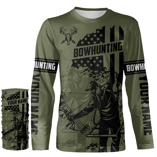 Bow hunter Deer Hunting American flag Custom 3D All over printed Shirts, Bowhunting shirt for hunter NQS4622