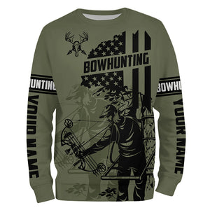 Bow hunter Deer Hunting American flag Custom 3D All over printed Shirts, Bowhunting shirt for hunter NQS4622