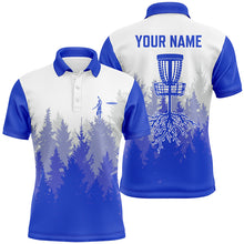 Load image into Gallery viewer, Disc golf hole in the woods Men polo shirts custom name disc golf polo shirts for men | Blue NQS4800