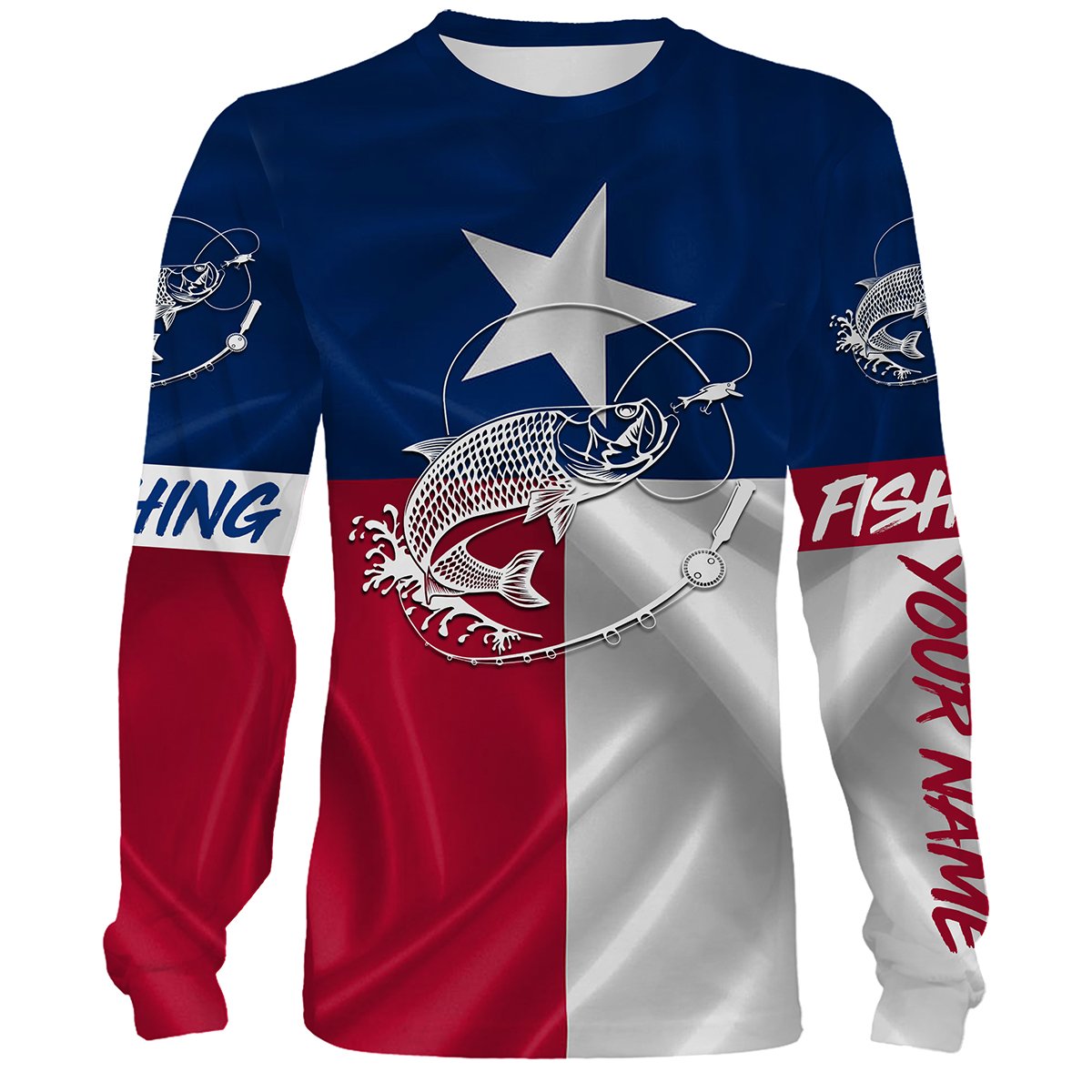Tarpon fishing Texas Flag 3D All Over printed shirts personalized fishing apparel for Adult and kid NQS418