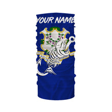 Load image into Gallery viewer, CT Fishing Custom Connecticut Flag Fish hook skull Custom sun protection fishing shirts for men, women NQS3391