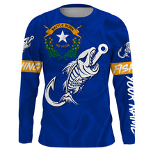 Load image into Gallery viewer, NV Nevada Fishing Flag Fish hook skull Custom sun protection fishing shirts for men, women, kid NQS3399