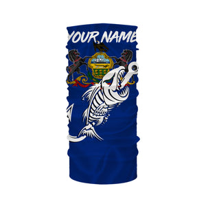 PA Pennsylvania Fishing Flag Fish hook skull Custom sun protection fishing shirts for men, women, kid NQS3404