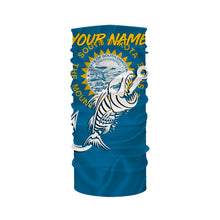 Load image into Gallery viewer, SD South Dakota Fishing Flag Fish hook skull Custom sun protection fishing shirts for men, women, kid NQS3406