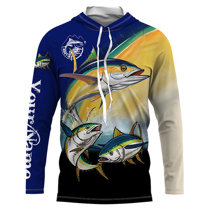 Tuna Fishing Saltwater Game Fish Custom name Long sleeve Fishing Shirts, Tuna Fishing jerseys NQS4067