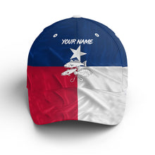 Load image into Gallery viewer, Texas Fishing 3D Texas Flag redfish, trout, flounder Custom fishing hat Fishing Baseball Angler hat NQS1767