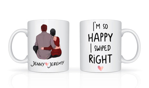 I'm So Happy I Swiped Right, Funny Valentines Day Gift, Valentine gift For Her, Couples Gift ,Engagement Gift for Wife D02 NQS1330