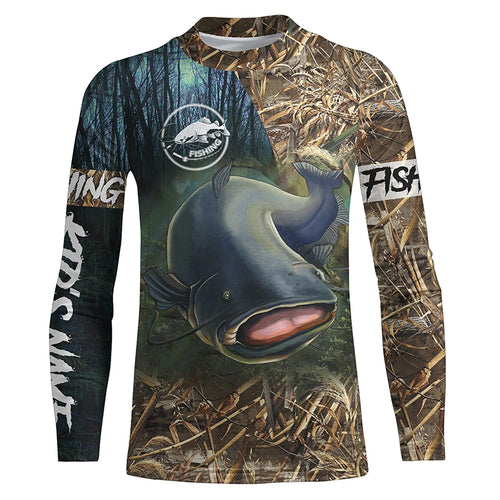 Catfish Fishing Customize Name 3D All Over Printed Shirts For Adult And Kid Personalized Fishing Gift NQS285