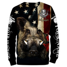 Load image into Gallery viewer, Boar hunting camo American flag patriotic Customize Name 3D All Over Printed Shirts NQS1436