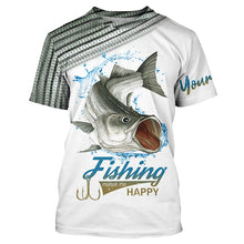 Load image into Gallery viewer, Striped Bass ( Striper) Fishing Customize Name 3D All Over Printed Shirts Personalized Fishing Gift NQS349