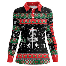 Load image into Gallery viewer, Funny ugly Christmas Womens golf polo shirt custom disc golf apparel Disc golf shirt for ladies NQS6643