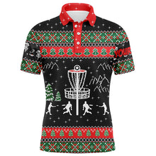 Load image into Gallery viewer, Funny ugly Christmas Mens golf polo shirts custom disc golf apparel Xmas Disc golf shirt for mens NQS6643