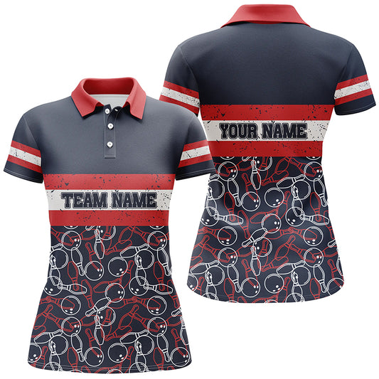 Custom bowling shirt for women – personalized team jersey front view