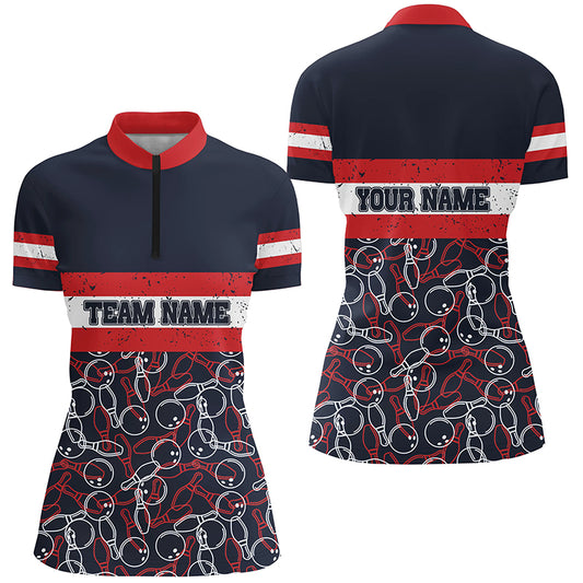 Custom bowling shirt for women – personalized team jersey front view