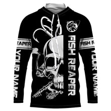 Load image into Gallery viewer, Fish reaper fishing black and white Custom sun protection fishing jersey Shirts, fishing gift NQS3500