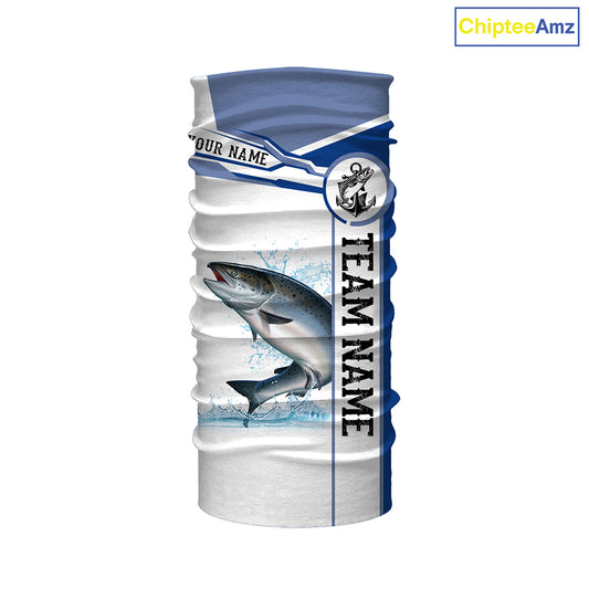 Chinook salmon fishing Customize name and team name tournament long sleeves fishing shirts| Blue NQS2658