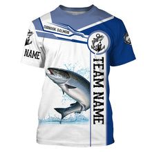 Load image into Gallery viewer, Chinook salmon fishing Customize name and team name tournament long sleeves fishing shirts| Blue NQS2658