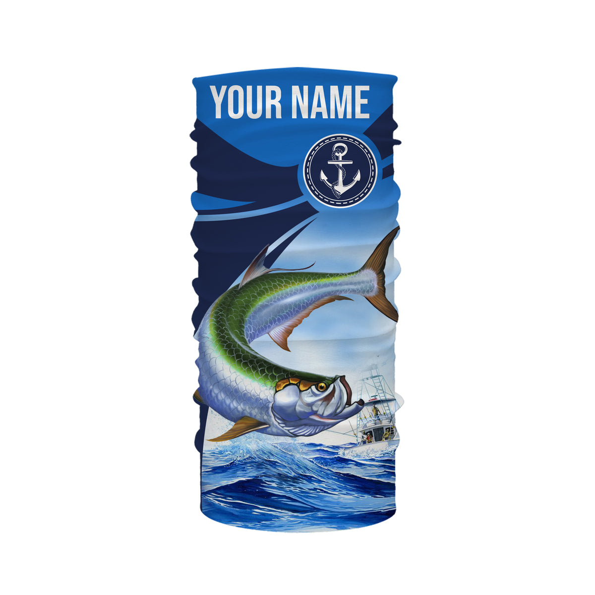 Tarpon fishing blue sea underwater ocean Custom Name performance long sleeve fishing shirt NQS3782