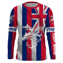 Load image into Gallery viewer, HI Fishing Grand slam custom fishing shirt Hawaiian Flag marlin, tuna, mahi mahi, wahoo NQS1481