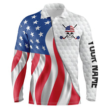 Load image into Gallery viewer, Golf Polo Shirts for Men custom American flag golf shirts, gifts for golf lovers NQS3338