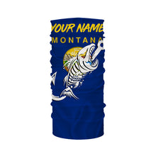 Load image into Gallery viewer, MT Fishing Custom Montana Flag Fish hook skull Custom sun protection fishing shirts for men, women NQS3351