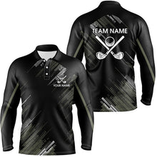 Load image into Gallery viewer, Black Mens golf polo shirts custom golf clubs team golf shirts, gifts for the golfer NQS7343