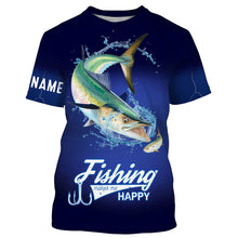 Load image into Gallery viewer, Fishing Makes Me Happy King Mackarel Fishing 3D All Over printed Customized Name Shirts For Adult And Kid NQS320