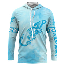 Load image into Gallery viewer, Customized Blue sky Fish hook skull reaper sun protection performance long sleeve fishing shirts NQS3522