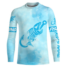 Load image into Gallery viewer, Customized Blue sky Fish hook skull reaper sun protection performance long sleeve fishing shirts NQS3522