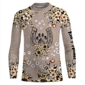 Horse dog paw horse flowers Customize horse Shirts, leggings, gift For Horse Lovers NQS2706