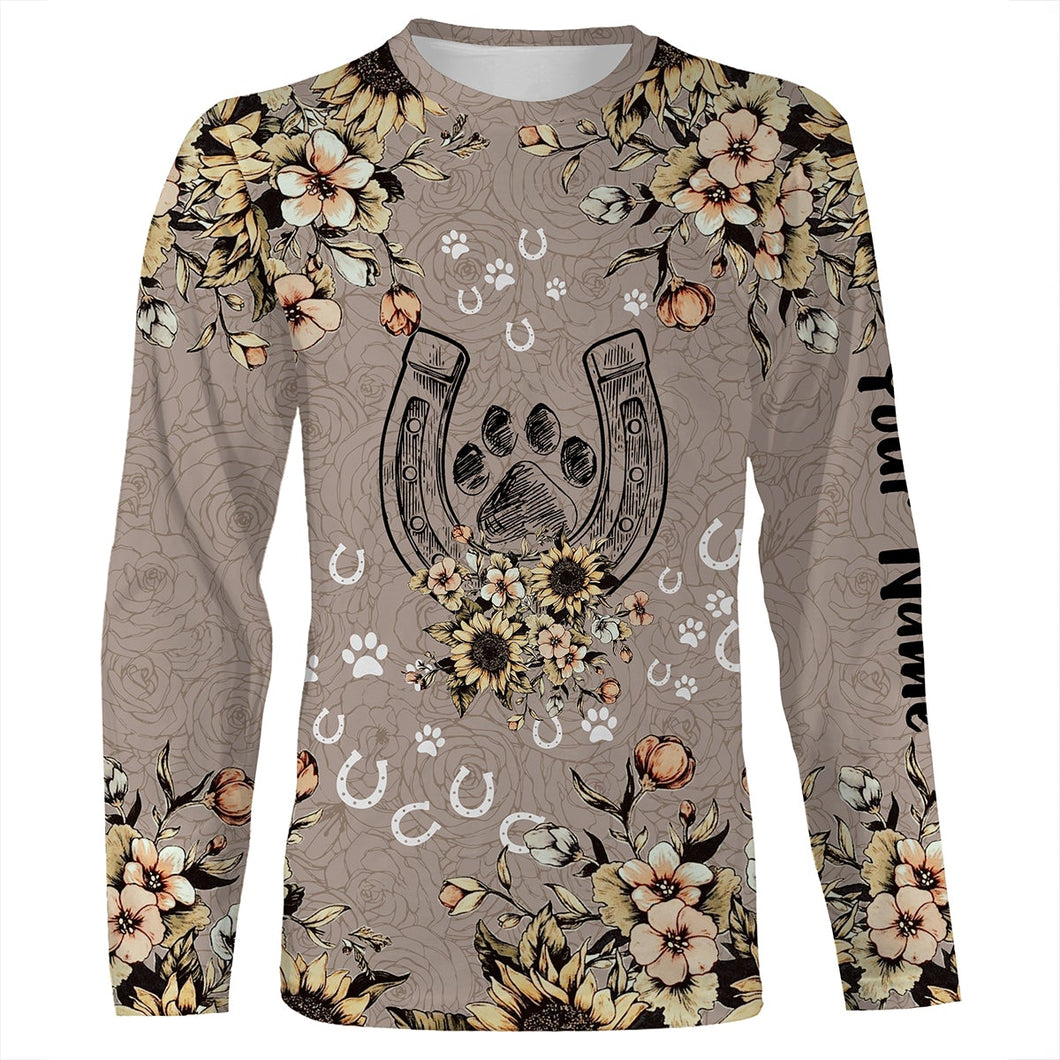 Horse dog paw horse flowers Customize horse Shirts, leggings, gift For Horse Lovers NQS2706