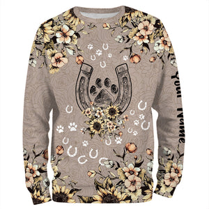 Horse dog paw horse flowers Customize horse Shirts, leggings, gift For Horse Lovers NQS2706