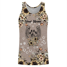 Load image into Gallery viewer, Horse dog paw horse flowers Customize horse Shirts, leggings, gift For Horse Lovers NQS2706